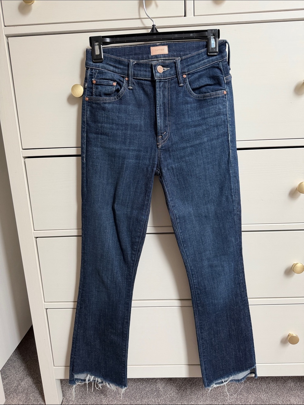 Mother - Dark Blue Women's Insider Crop Step Fray Jeans